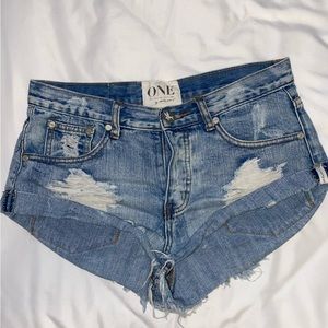 ONE x ONE TEASPOON Bandits Jean Shorts